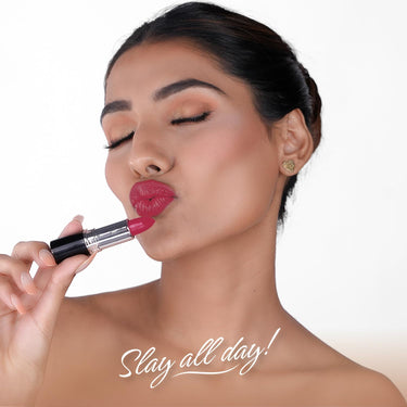 BELLAVITA Comfort Matte Bullet Lipstick| Intense Colour| Creamy Matte Finish| Intense Moisturisation| Smooth Glide | Lipsticks for Women| 4 Hr Stay, Cherry Pop, 4.2 gm